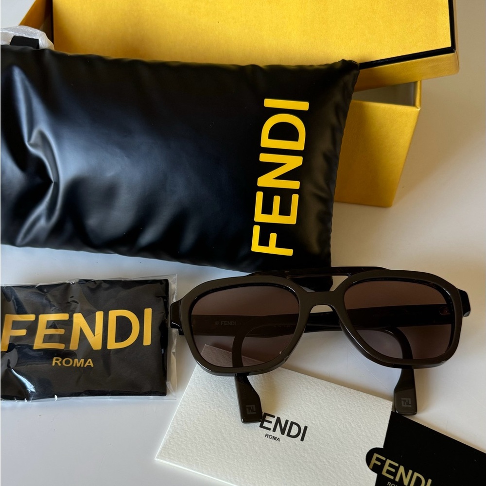 Brand New Fendi Bilayer 52mm Geometric Sunglasses NIB